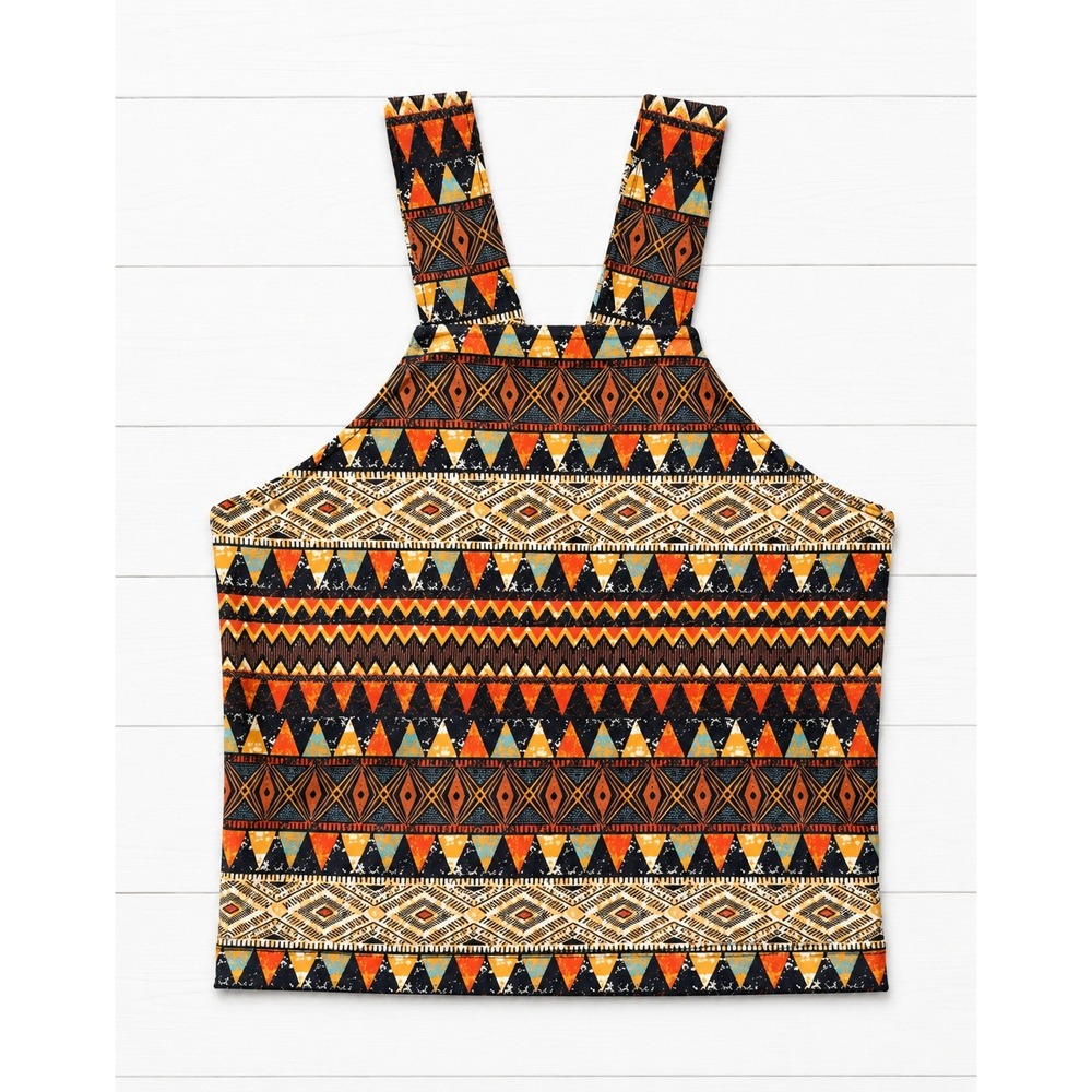 Forever 21 Geometric Tribal Print Halter Crop Top Southwestern Boho Size Medium